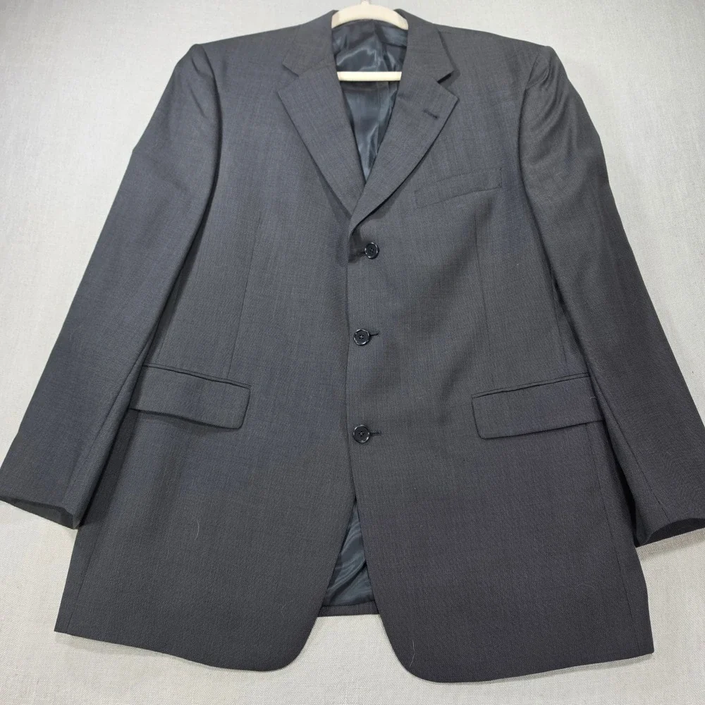 Daniel Cremieux Blazer Mens 46R Charcoal Gray Excellent 3-Button Sport Coat